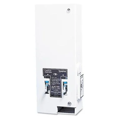 Procter & Gamble D1-25 Dual Sanitary Napkin/tampon Dispenser, Coin, 11 1/8 X 7 5/8 X 26 3/8, White