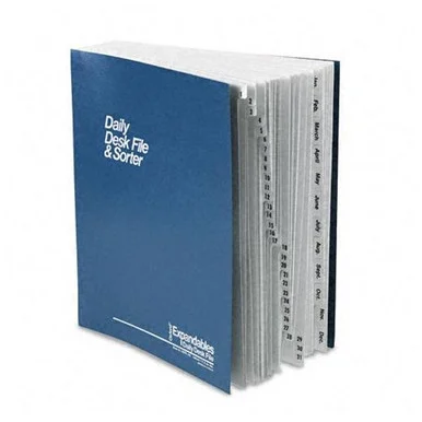 Pendaflex Daily/monthly Expanding Desk File - Letter - 8.50" Width X 11" Length Sheet Size - 42 Dividers - Acrylic - Navy - 1 Each (ddf5ox)