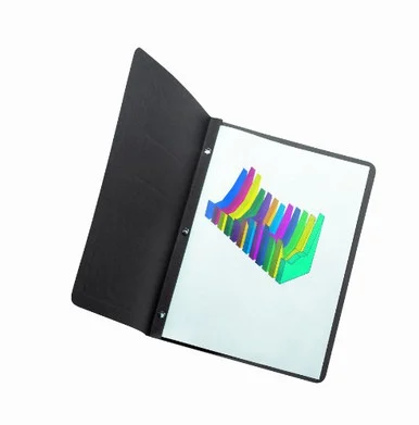 Oxford Panel & Border Report Covers - Letter - 8.50" X 11" - Leatherette - Black - 25 / Box (ESS52506)