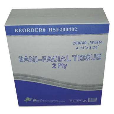 General Supply HSF200402 Sani Facial Tissue, 2-ply, White, 40 Sheets/box