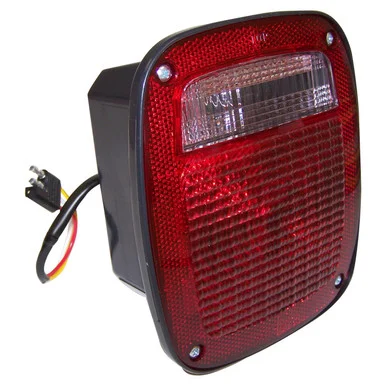 Crown Automotive Jeep Replacement Rt. Tail Lamp w/ Black Body, w/ License Lamp Window for 1976-80 Jeep CJ-5, CJ-7 J5457198