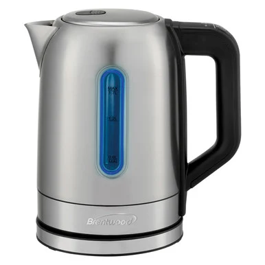 Brentwood Appliances KT-1796DS Brentwood Kt-1796ds 1,500-watt 1.79-qt. Cordless Digital Stainless Steel Kettle With 5 Temperature Presets And Swivel Base