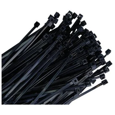 K Tool International KTI-78145 100-pk Of 14 Hd Black Nylon Cable Ties With 120 Lb. Tensile Strength