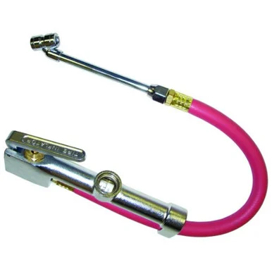 K Tool International KTI-89002 Tire Inflator Gauge With Dual-head Chuck, 15" Air Hose With 1/4" Female Npt
