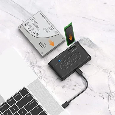 Icy Dock MB104U1SMB EZ Adapter USB C to SATA And NVMe Drive Adapter