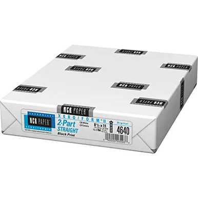 NCR Paper Xero/Form II Punched Laser, Inkjet Carbonless Paper - White, Canary (ncr-4640)