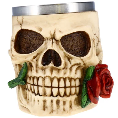 Treasure Cove P754809 Skull Mug With Flower