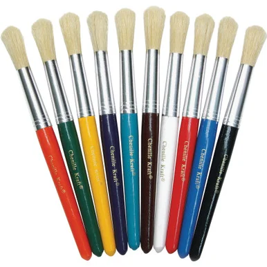 Creativity Street Round Natural Bristle Brushes (pac-5183)