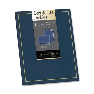 Southworth Certificate Jackets - Letter - 8.50" X 11" - Navy Blue - 5 / Pack (PF6)