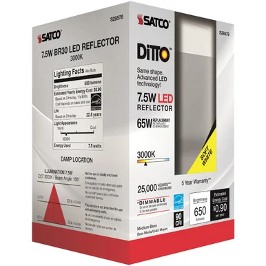 Satco 7.5W BR30 LED Bulb (s28578ct) - Satco Products