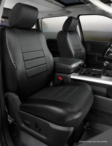 FIA SL6734 BLK/BLK Front Bucket Seat Cover - Black Leatherette SL6734 BLK/BLK