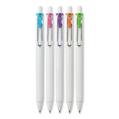 Sanford 70381 Unione Gel Pen, Retractable, Medium 0.7 Mm, Fashion Ink-color Assortment, White Barrel, 5/pack UBC70381