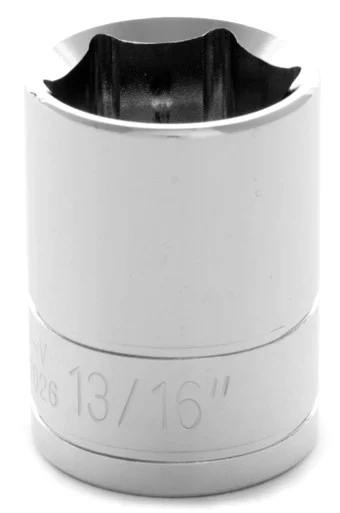 Wilmar W32026 Chrome Socket, 1/2" Drive, 13/16", 6 Point, Shallow