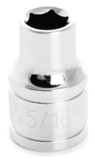 Wilmar W38010 Chrome Socket, 3/8" Drive, 5/16", 6 Point, Shallow