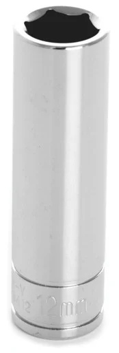 Wilmar W38412 Chrome Socket, 3/8" Drive, 12mm, 6 Point, Deep