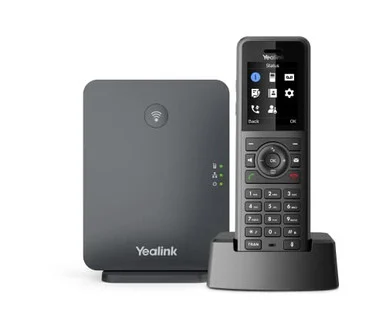 Yealink W77P IP Phone - Cordless - Corded - DECT, Bluetooth - Desktop, Wall Mountable - Black, Classic Gray