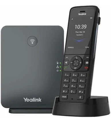 Yealink W78P IP Phone - Cordless - Corded - DECT, Bluetooth - Desktop, Wall Mountable - Black, Classic Gray