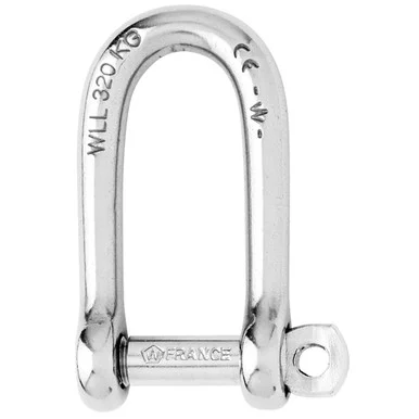 Wichard Marine 01213 Wichard Self-locking Long D Shackle - Diameter 6mm - 1/4"