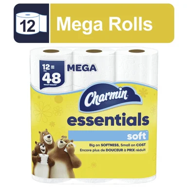 Procter & Gamble 03154 Essentials Soft Bathroom Tissue, Septic Safe, 2-ply, White, 330 Sheets/roll, 12 Rolls/carton