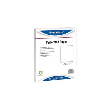 Paris Corp 04339 Perforated Paper, 92 Bright, Perforated 4.25" From Left, 8.5 X 11, White, 500 Sheets/ream, 5 Reams/carton