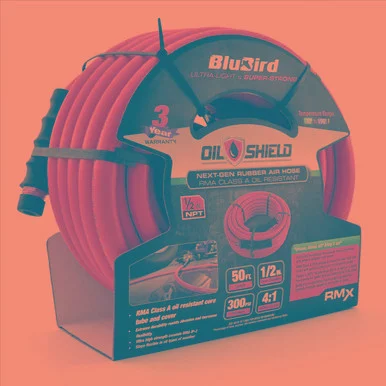 BlueBird 10011065 Blubird Oilshield Rubber Air Hose Assembly 1/2" X 50'