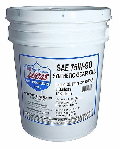 Lucas Oil 10072 SAE 75W-90 Synthetic Transmission and Differential Lube 5 Gallon 10072_68