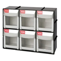 LDS Industries 1010018 Shopsol Flip Out Part Storage Bins - 6 Compartment