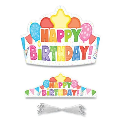 Carson-Dellosa 101100 Student Crown, Birthday, 14.5 X 5.13, Assorted Colors, 30/pack