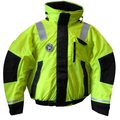 First Watch 10169497 Hi-vis Flotation Bomber Jacket - Hi-vis Yellow/black - X-large