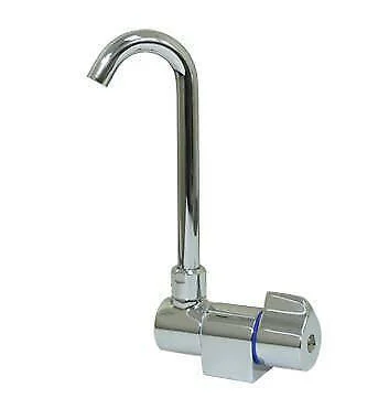 Scandvik 10182P Tall Tap W/folding Spout - White Powder Coat Finish
