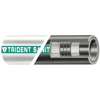 Trident Marine 102-1126 1-1/2" X 50' Coil Premium Marine Sanitation Hose - White W/green Stripe