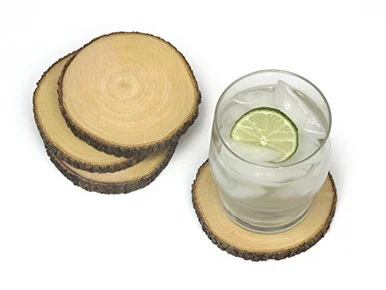 Lipper 1034 Acacia Coasters - Set of 4