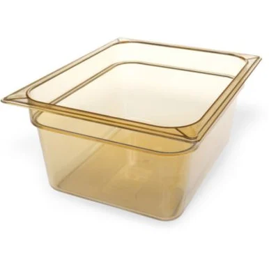 San Jamar 10422B13 Storplus High Heat Food Pan, 8.7 Qt, 10.38 X 12.75 X 6, Amber, Plastic