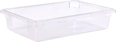 San Jamar 1062107 Storplus Polycarbonate Food Storage Container, 8.5 Gal, 18" X 26" X 6", Clear Plastic