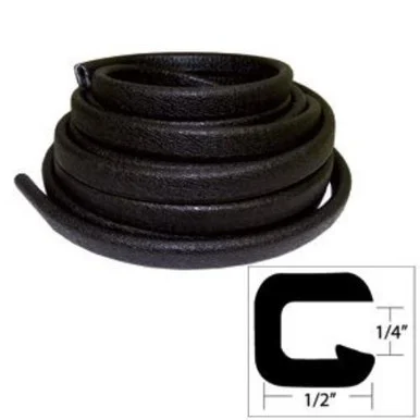 Taco Metals 11005724 Taco Flexible Vinyl Trim - ¼" Opening X ½"w X 25'l - Black