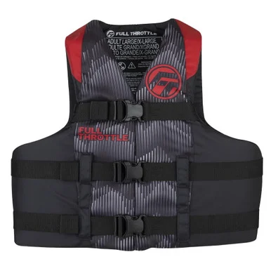 Absolute Outdoor 112200-100-030-22 Full Throttle Adult Nylon Life Jacket - S/m - Red/black