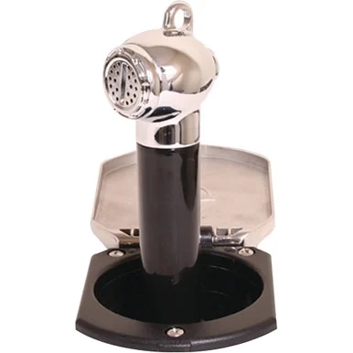 Scandvik Inc 12124P Scandvik Black & Ss Recessed Transom Shower Handle/hose - Vertical/horizontal Mount - 6' Hose