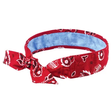 Ergodyne 12563 Chill-its 6700ct Cooling Bandana Pva Tie Headband, One Size Fits Most, Red Western