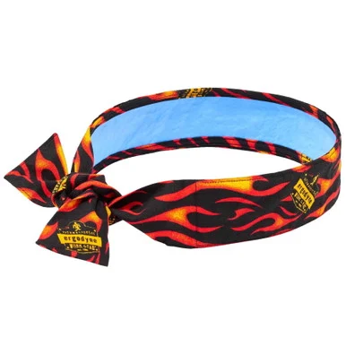 Ergodyne 12568 Chill-its 6700ct Cooling Bandana Pva Tie Headband, One Size Fits Most, Flames