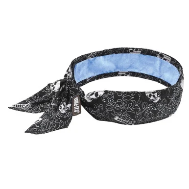 Ergodyne 12569 Chill-its 6700ct Cooling Bandana Pva Tie Headband, One Size Fits Most, Skulls