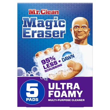 Procter & Gamble 12731 Magic Eraser, Ultra Foamy, 4.6" X 2.3", 0.7" Thick, White, 5/pack, 4 Packs/carton