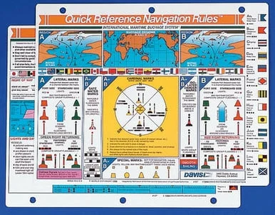 Davis Intruments 127 Davis Quick Reference International Navigation Rules Card
