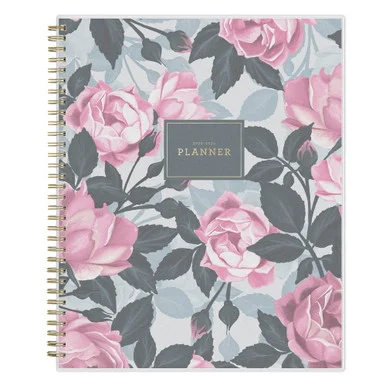 Blue Sky 128691 Roosevelt Pink Academic Weekly/monthly Planner, Floral Artwork, 11" X 8.5", Pink/gray Cover, 12-month (july-june): 2025-2026
