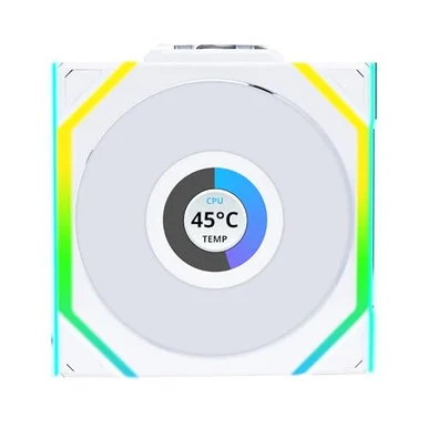 Lian Li 12RSLLCD1W1W Wireless 120mm ARGB Case Fan SL-LCD Reverse Blade Single White