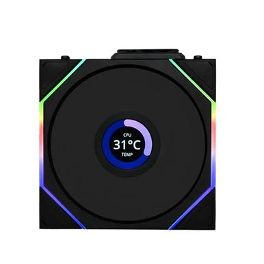 Lian Li 12RTLLCD1W1B Wireless 120mm ARGB Case Fan LCD Reverse Blade Single Black