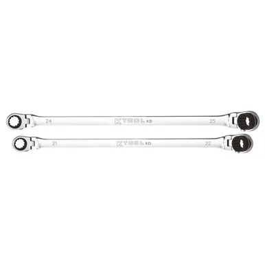 K Tool International 130252000385 Wrench Set 2 Piece Ratcheting Double Flex 120 Tooth
