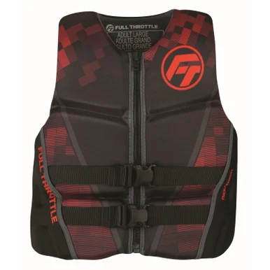 Absolute Outdoor 142500-100-050-22 Full Throttle Men's Rapid-dry Flex-back Life Jacket - Xl - Black/red
