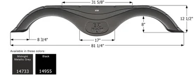 Icon 14955 Fender Skirt Tandem Black For Prime Time RV