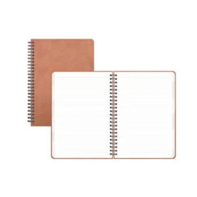 Blue Sky 150538 Asmbld Faux Leather Wirebound Notebook, 1-subject, Medium/college Rule, Tan Cover, (80) 8.5 X 5.75 Sheets