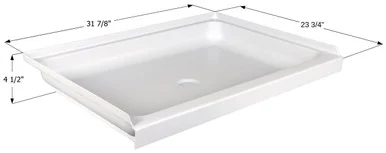 Icon 15236 Shower Pan SP2432 - Center Drain - Polar White